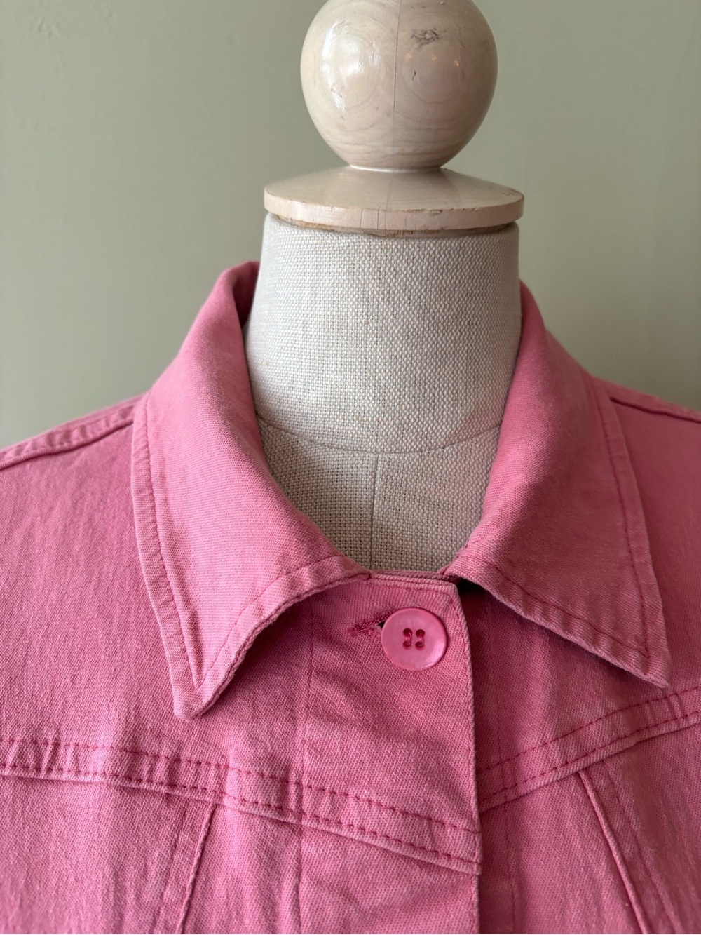 French dressing Pink Women's Jean Jacket Cotton spandex French Dressing 12P - Picture 4 of 9